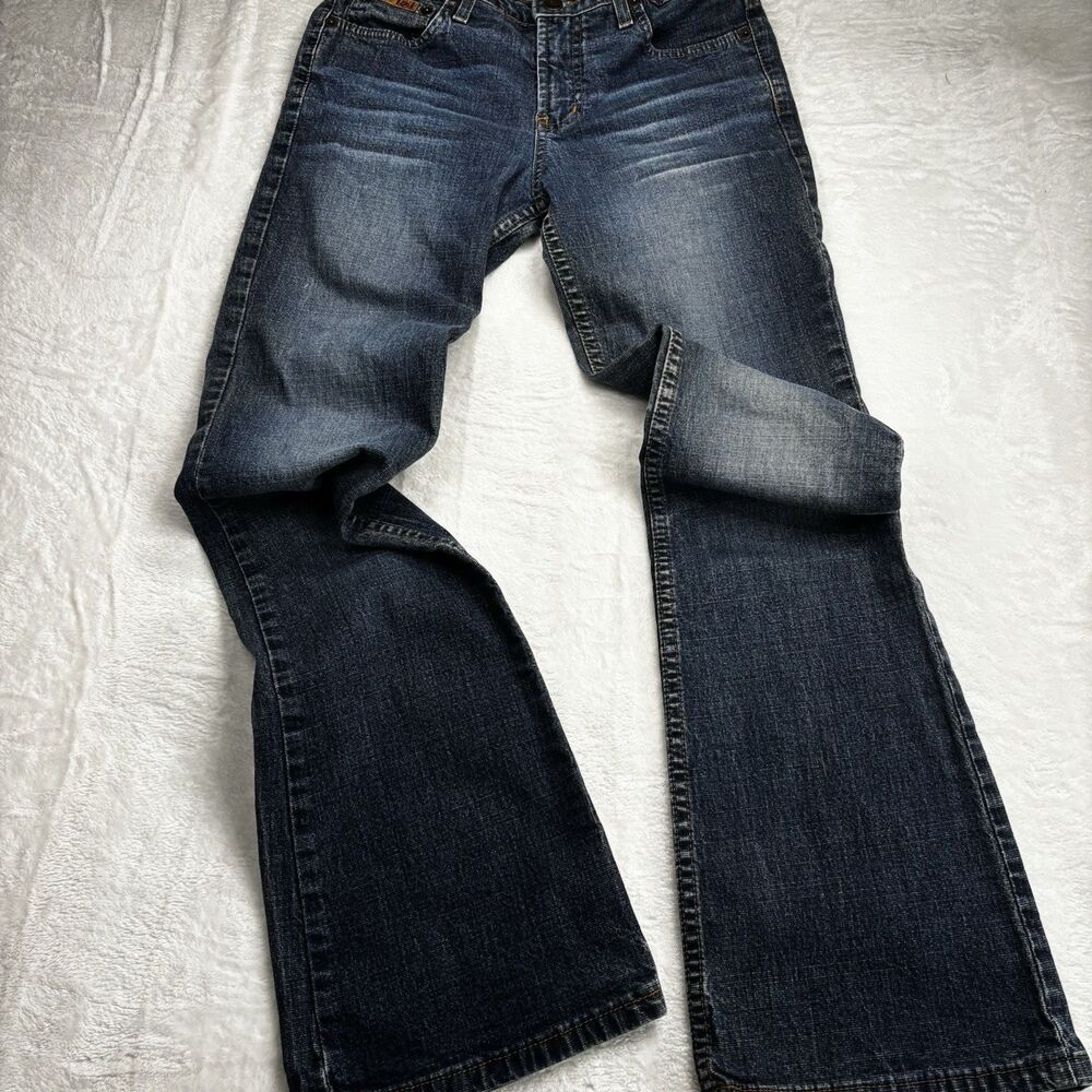 Vintage LEI Ashley Jeans Womens 3 Low Rise Bootcut Flare Dark Blue Denim Y2K 90s